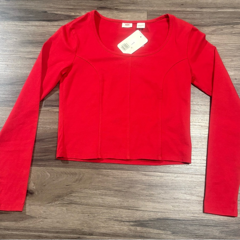 Levi's Vibrant Red Long Sleeve Women's Top